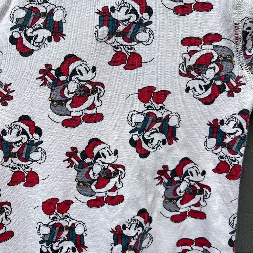 Hanna Andersson x Disney Mickey Mouse Christmas Santa Print One Piece Pajama 3T - Picture 5 of 8